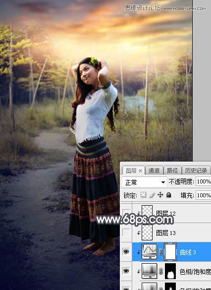 ps给森林照片添加唯美逆光效果