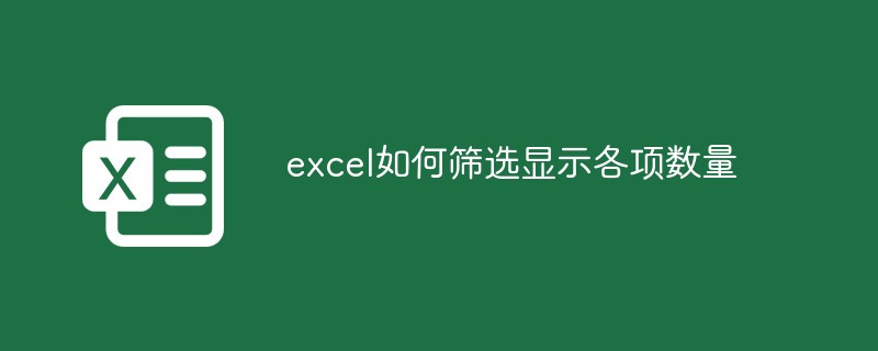 excel如何筛选显示各项数量