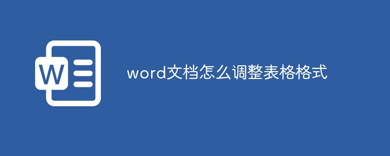word文档怎么调整表格格式