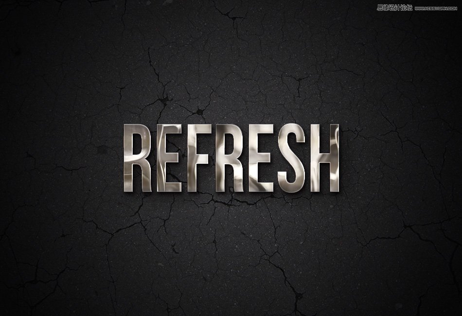 PS制作金属镜面反射效果的艺术字