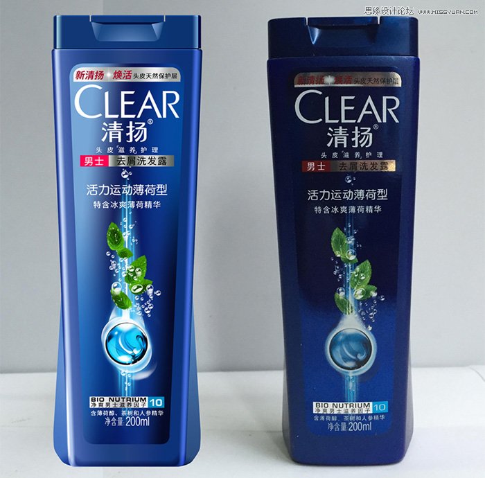 用PS详细修复清扬洗发水瓶产品效果图