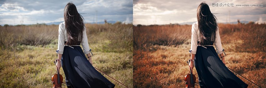 ps调出外景人像怀旧复古电影效果