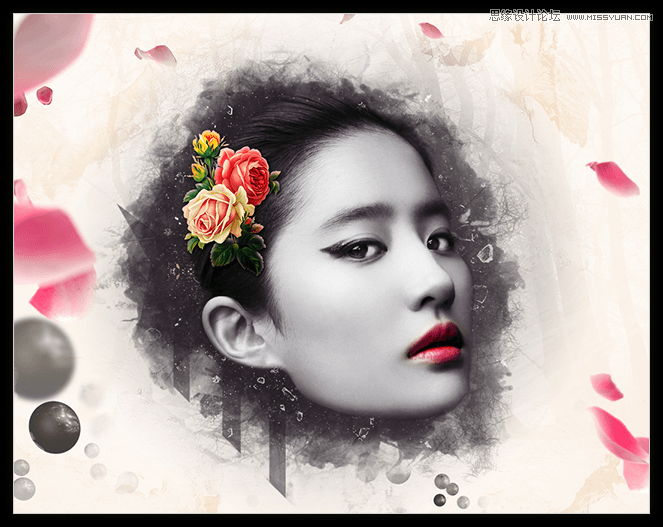 PS合成古典风格的美女头像教程