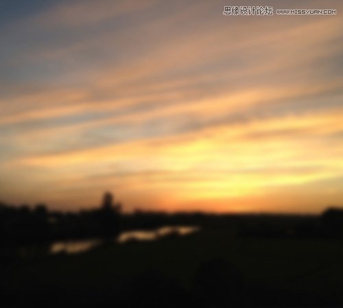 PS给外景可爱美女照片添加夕阳美景