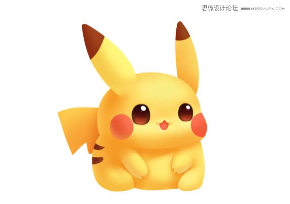 用PS绘制3D立体风格的皮卡丘图标