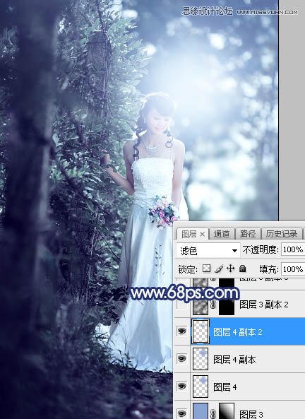 ps调出外景新娘照片唯美逆光效果