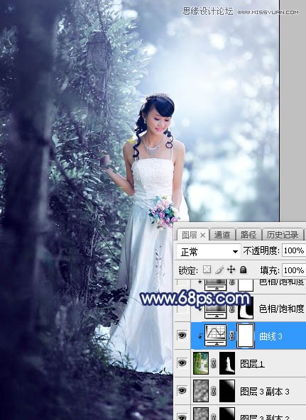 ps调出外景新娘照片唯美逆光效果