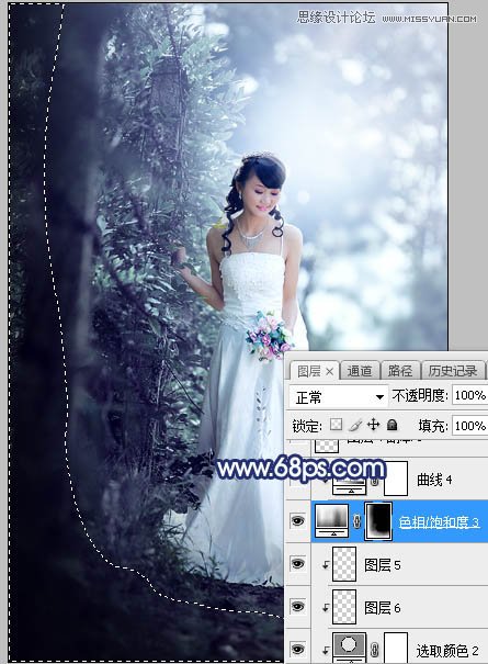 ps调出外景新娘照片唯美逆光效果