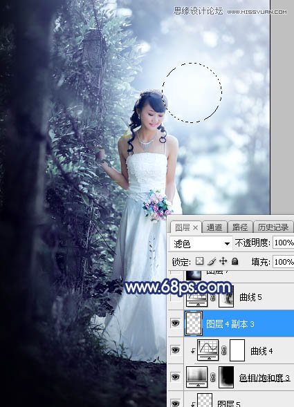 ps调出外景新娘照片唯美逆光效果