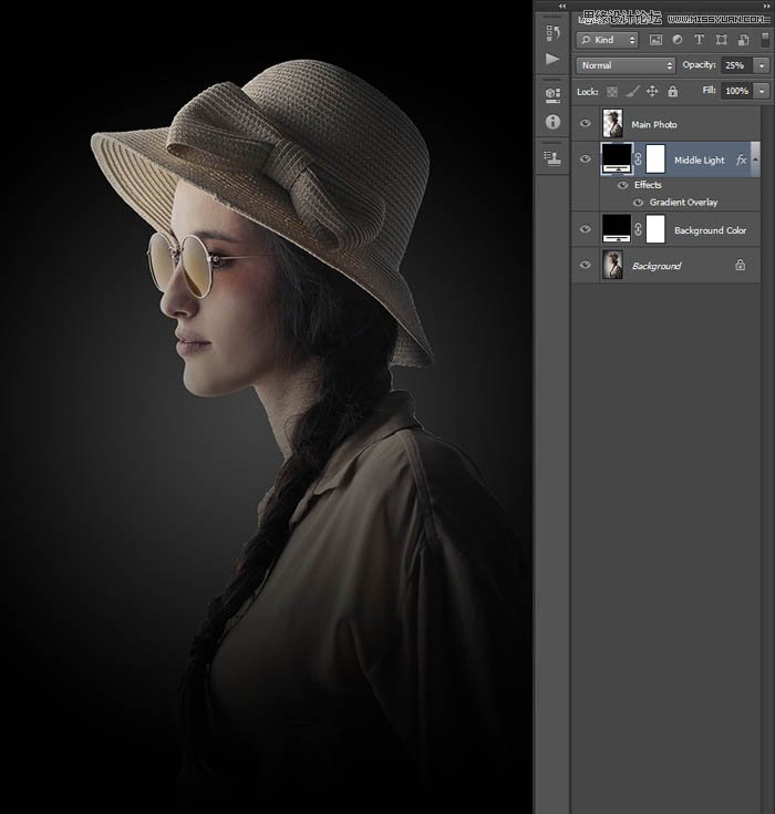 用PS制作室内人像唯美的逆光效果图