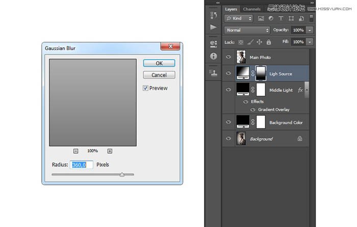 用PS制作室内人像唯美的逆光效果图