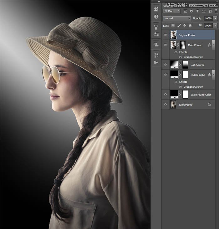 用PS制作室内人像唯美的逆光效果图