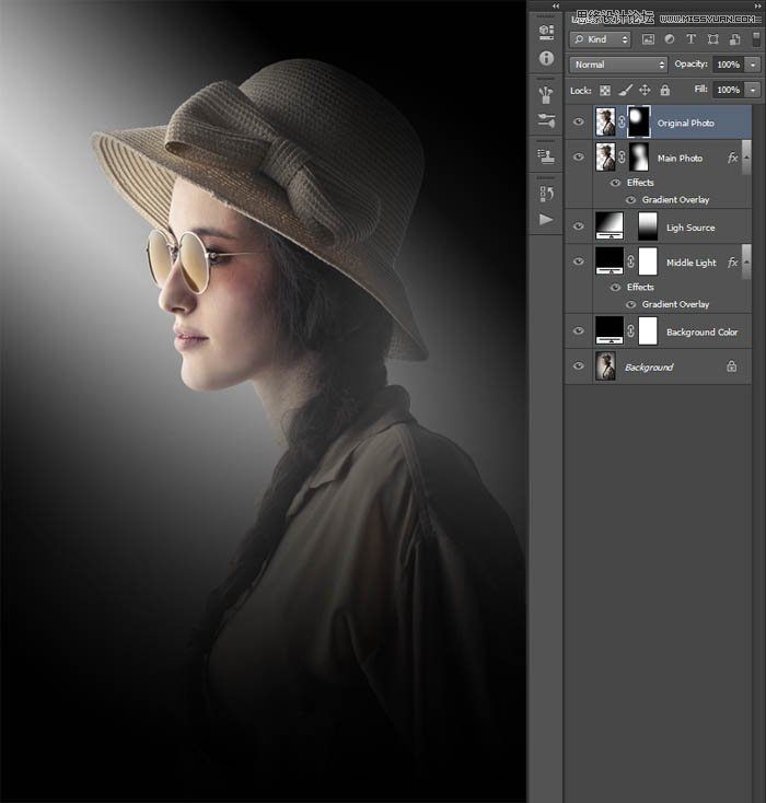 用PS制作室内人像唯美的逆光效果图