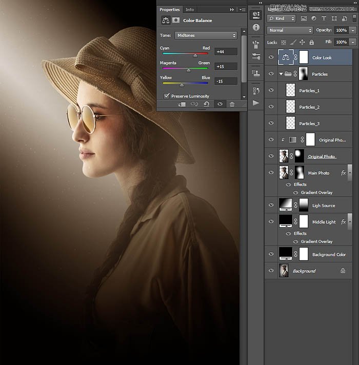 用PS制作室内人像唯美的逆光效果图