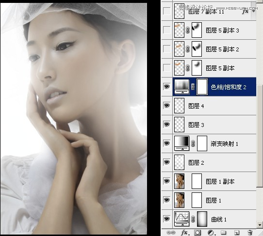 用PS给偏暗色人像照片添加甜美逆光效果