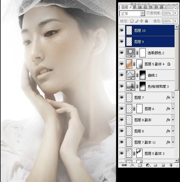 用PS给偏暗色人像照片添加甜美逆光效果