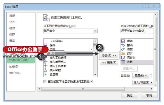 excel快速访问工具栏 向Excel的快速访问工具栏中批量添加和删除命令按钮的方法