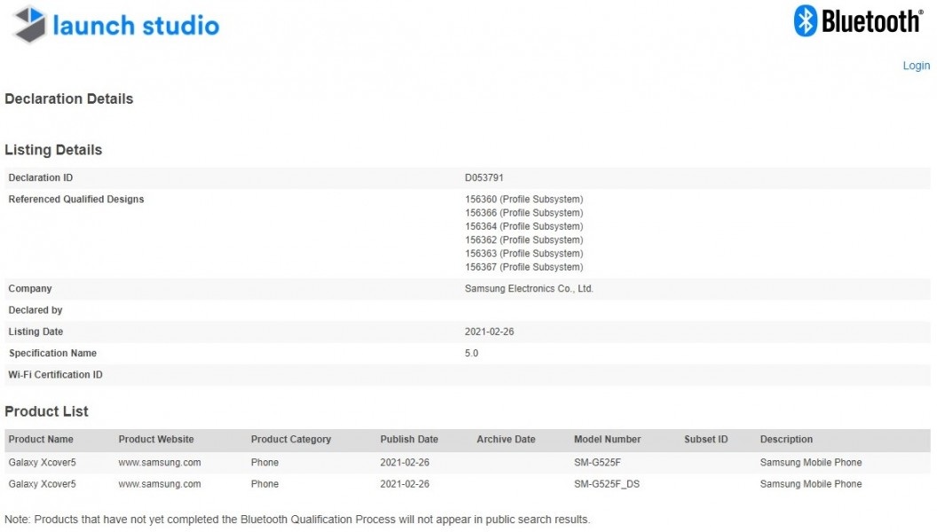 三星 Galaxy Xcover 5 三防手机通过蓝牙 SIG 认证：采用蓝牙 5.0，有两种型号