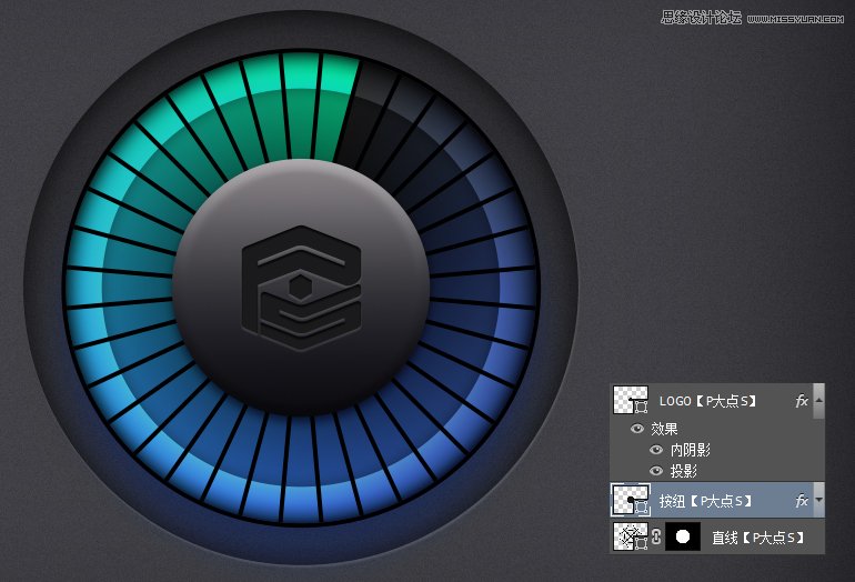 巧用PS图层样式绘制精彩色的按钮图标