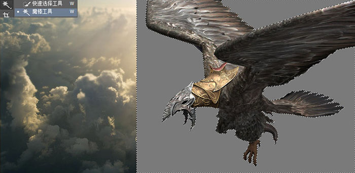 PS合成超酷的战争雄鹰场景效果