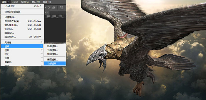 PS合成超酷的战争雄鹰场景效果