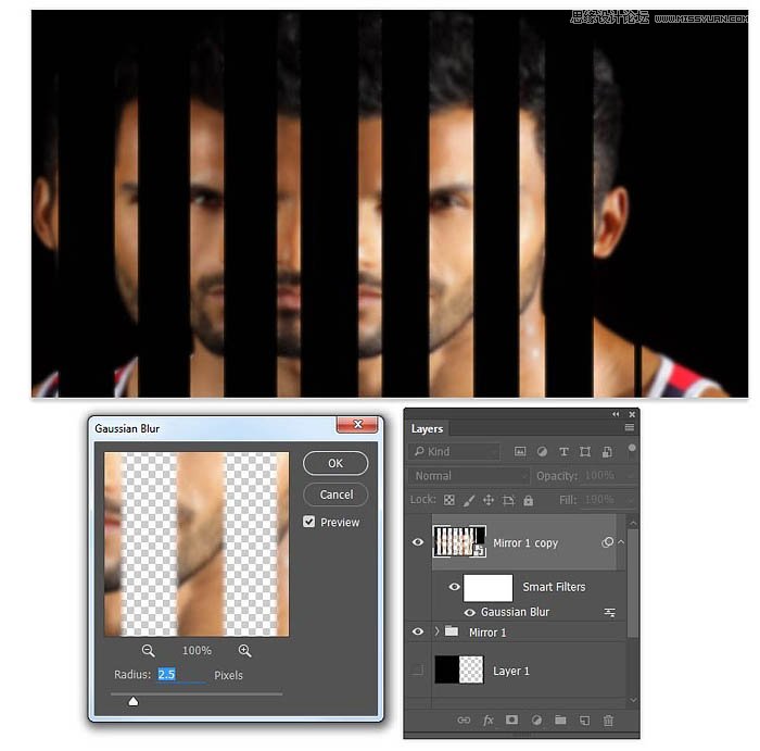 用PS制作创意的镜面多层次人像效果