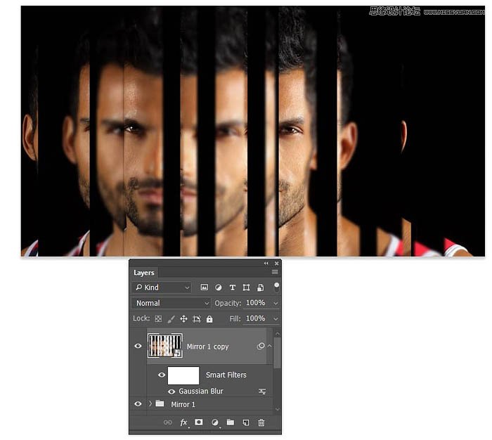 用PS制作创意的镜面多层次人像效果
