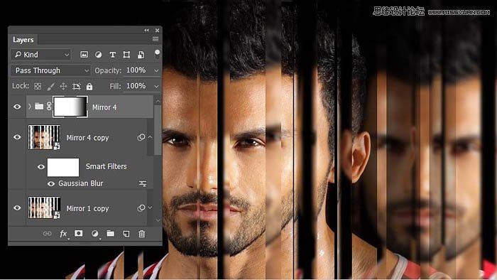 用PS制作创意的镜面多层次人像效果