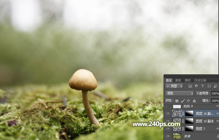 用PS合成坐在蘑菇上的可爱小天使场景