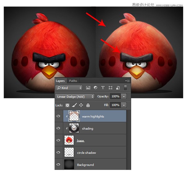 用PS绘制可爱的愤怒的小鸟