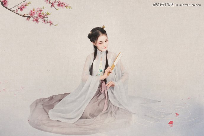 PS制作中国风古典人像签名效果图