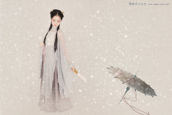 PS制作中国风古典人像签名效果图