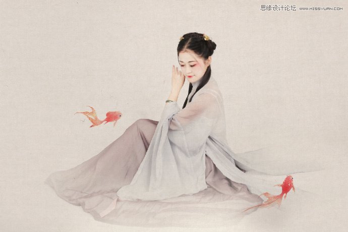 PS制作中国风古典人像签名效果图