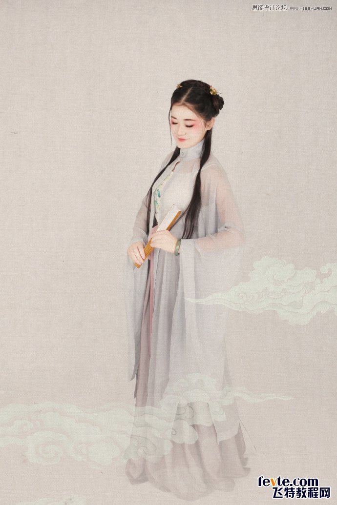 PS制作中国风古典人像签名效果图