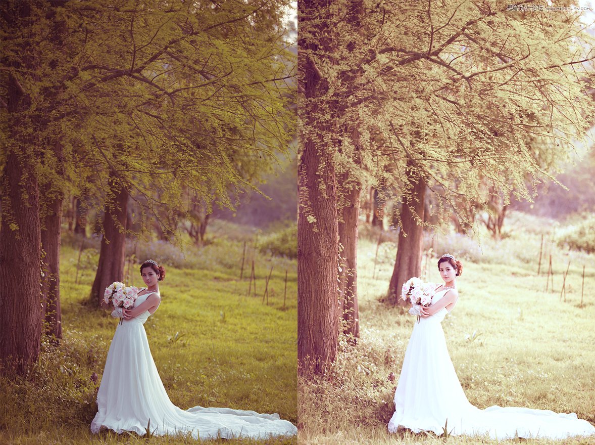 PS调出外景婚片古典唯美效果图