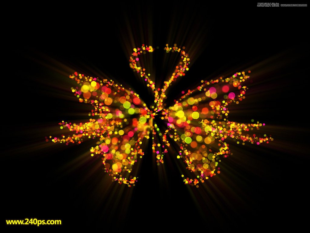 PS制作绚丽的光斑蝴蝶