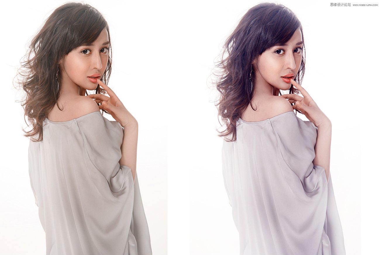 用调出人像模特自然质感的肤色效果