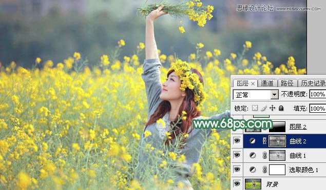 用PS给春季外景女孩添加柔和逆光效果