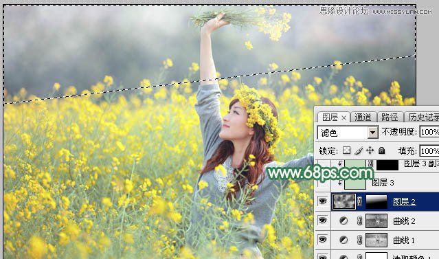 用PS给春季外景女孩添加柔和逆光效果