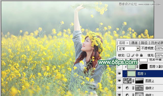 用PS给春季外景女孩添加柔和逆光效果