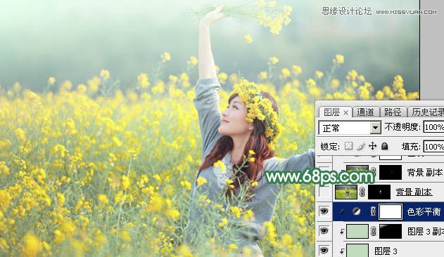 用PS给春季外景女孩添加柔和逆光效果