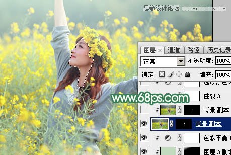 用PS给春季外景女孩添加柔和逆光效果