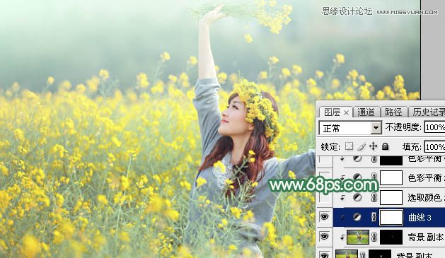 用PS给春季外景女孩添加柔和逆光效果