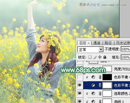 用PS给春季外景女孩添加柔和逆光效果
