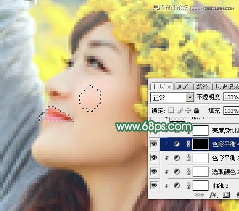 用PS给春季外景女孩添加柔和逆光效果