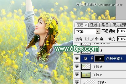 用PS给春季外景女孩添加柔和逆光效果