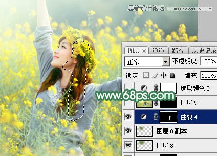 用PS给春季外景女孩添加柔和逆光效果