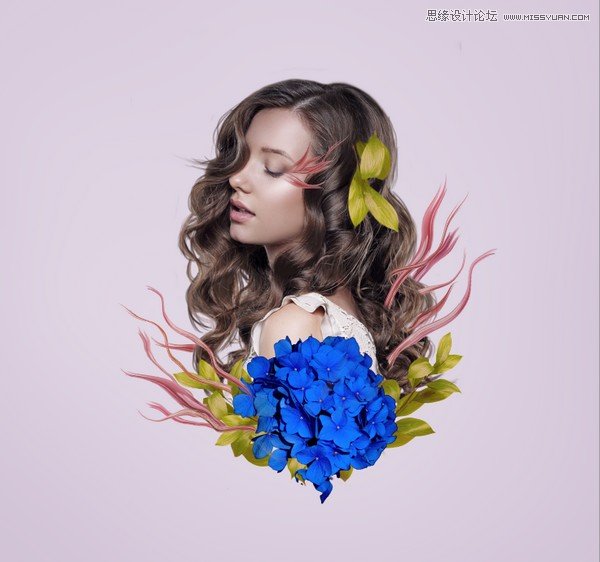 ps合成创意的花朵人像效果图