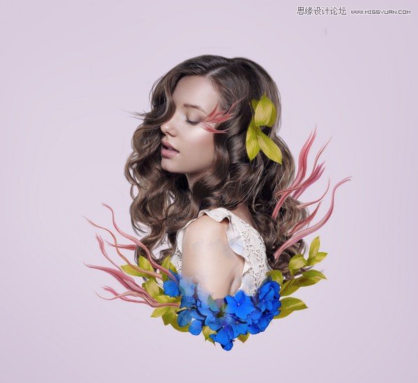ps合成创意的花朵人像效果图