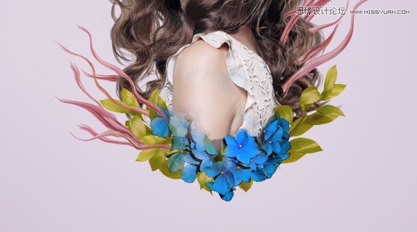 ps合成创意的花朵人像效果图